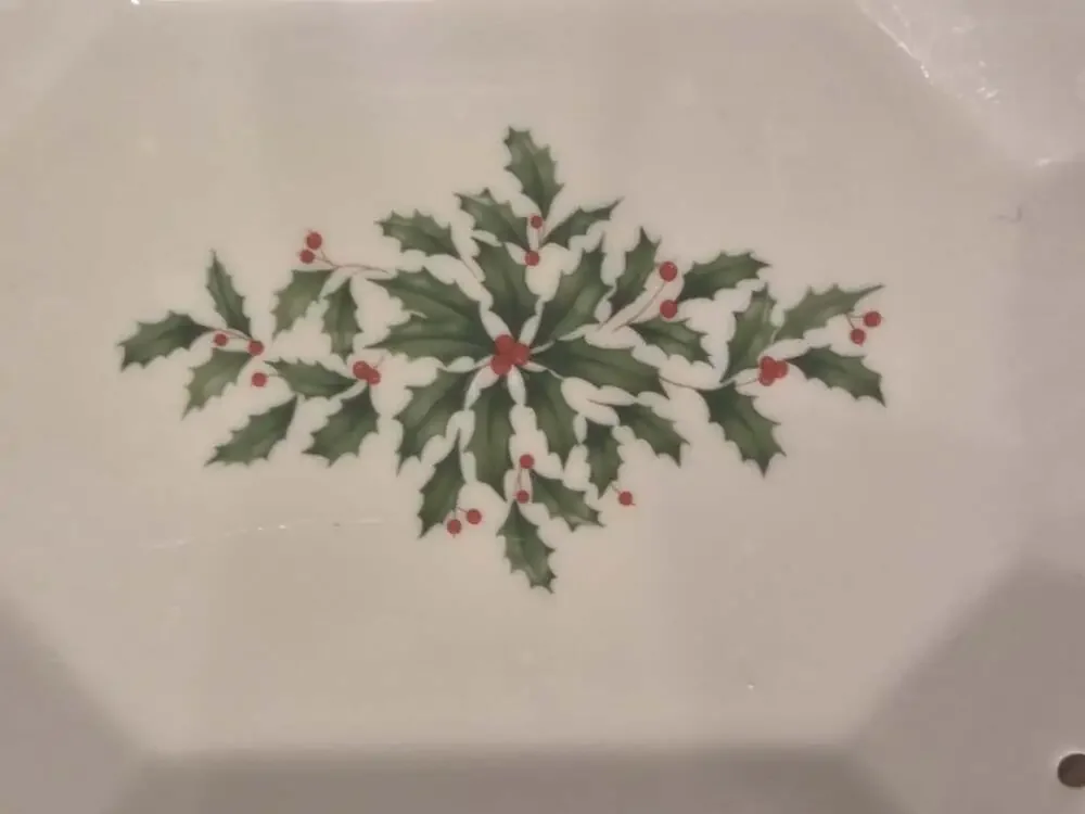 Vtg Lenox Holiday Tray Reticulated 9x 6.75
